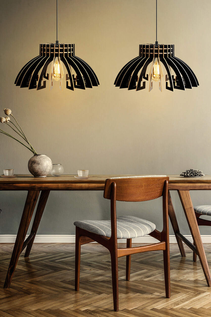 Lustra, Opviq, 390FLH1537, Negru - imagine 5